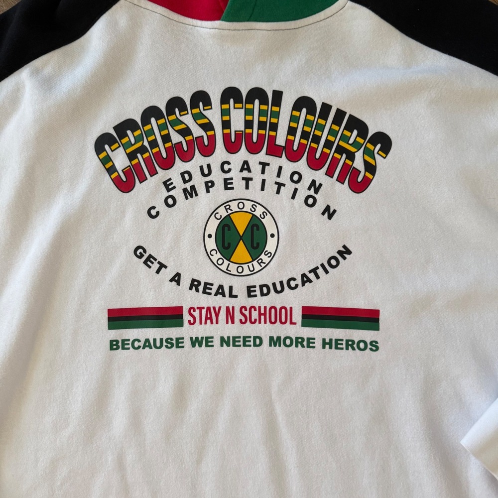 Cross Colours Hoodie Hip Hop Sweatpants Set Mens 2XL Stay N School Retro - Picture 3 of 16